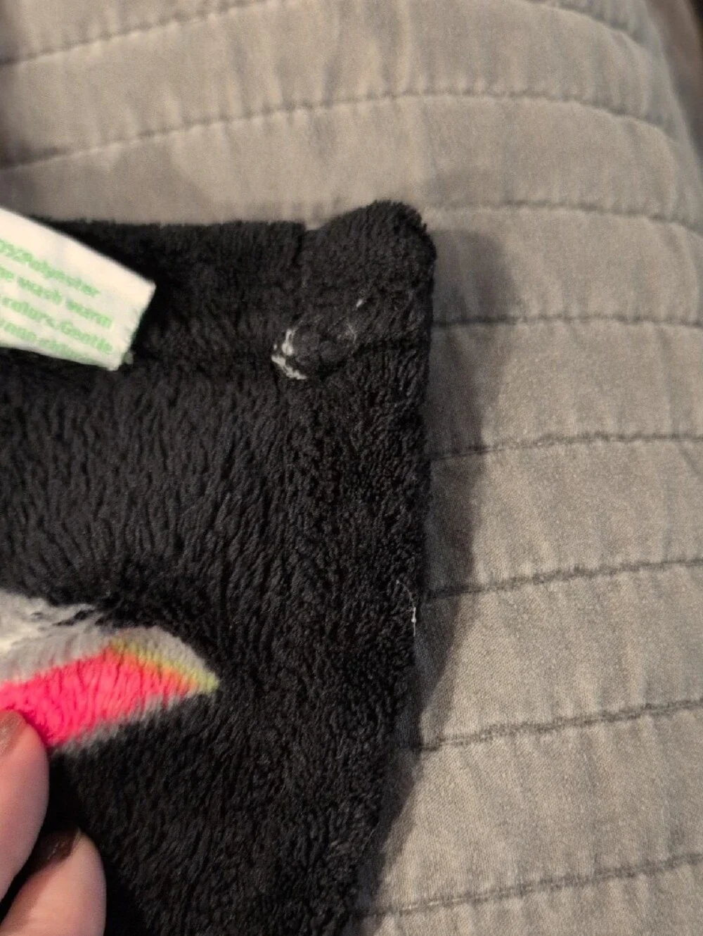 Vera Bradley Black Plush Blanket with Bright Multicolor Accent